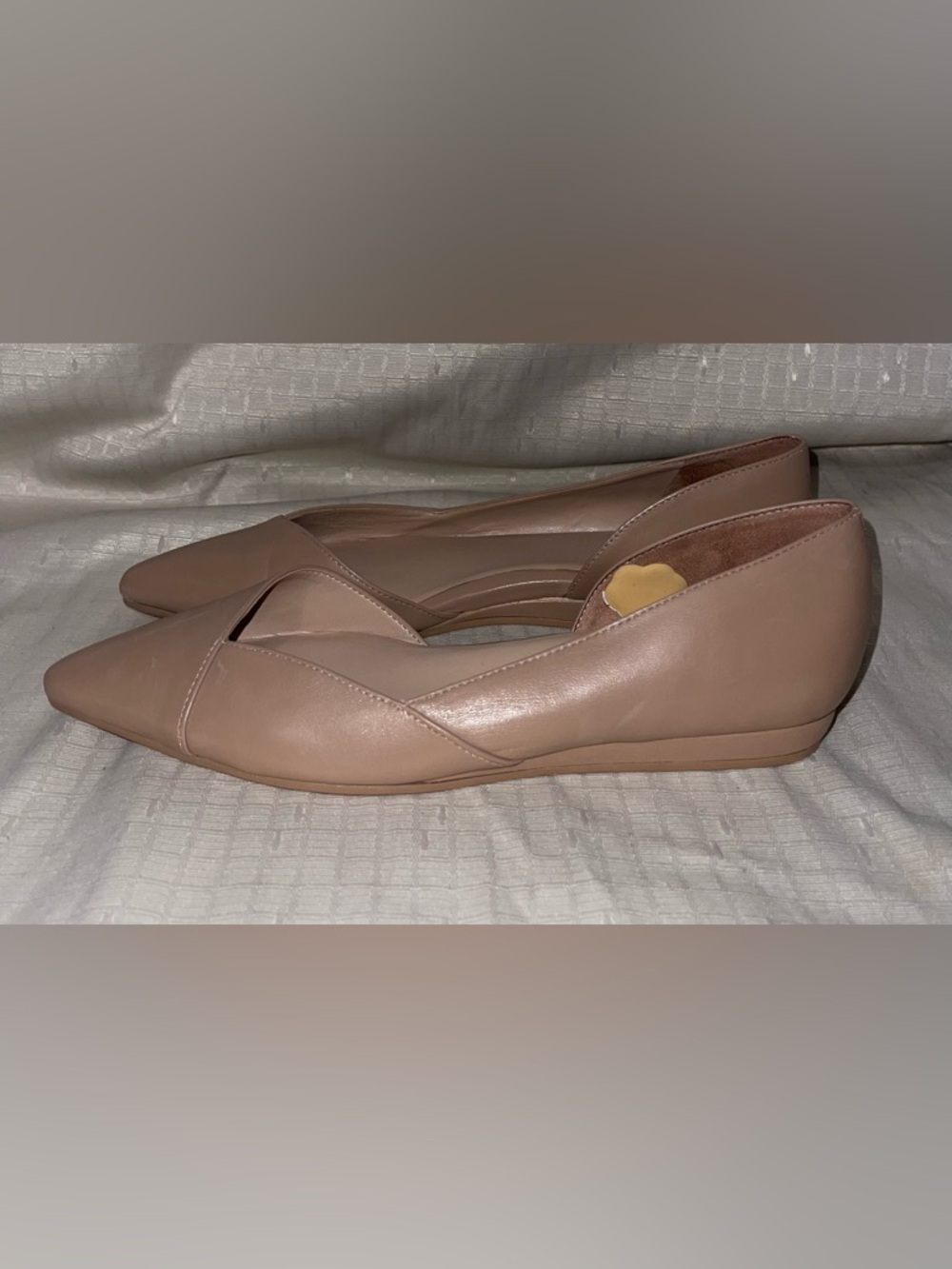 EUC 27 EDIT Blush Nude Leather Pointed-Toe Slip-On Flats - Picture 3 of 9